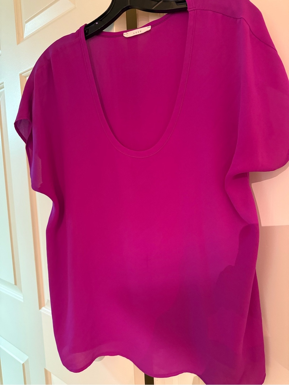 Lush Magenta Scoop Neck Blouse